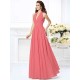 Charming Halter Pleats Sleeveless Long Chiffon Bridesmaid Dresses