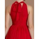 Charming Halter Sleeveless Ruched Chiffon Bridesmaid Dresses