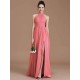 Charming Halter Sleeveless Ruched Chiffon Bridesmaid Dresses