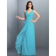 Charming Straps Pleats Sleeveless Long Chiffon Bridesmaid Dresses