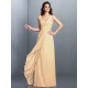 Charming Straps Pleats Sleeveless Long Chiffon Bridesmaid Dresses