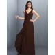 Charming Straps Pleats Sleeveless Long Chiffon Bridesmaid Dresses