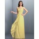 Charming Straps Pleats Sleeveless Long Chiffon Bridesmaid Dresses