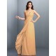 Charming Straps Pleats Sleeveless Long Chiffon Bridesmaid Dresses