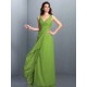 Charming Straps Pleats Sleeveless Long Chiffon Bridesmaid Dresses