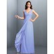 Charming Straps Pleats Sleeveless Long Chiffon Bridesmaid Dresses