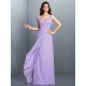Charming Straps Pleats Sleeveless Long Chiffon Bridesmaid Dresses