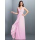 Charming Straps Pleats Sleeveless Long Chiffon Bridesmaid Dresses