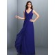 Charming Straps Pleats Sleeveless Long Chiffon Bridesmaid Dresses