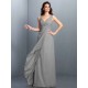 Charming Straps Pleats Sleeveless Long Chiffon Bridesmaid Dresses