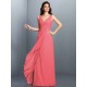 Charming Straps Pleats Sleeveless Long Chiffon Bridesmaid Dresses