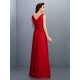 Charming Straps Pleats Sleeveless Long Chiffon Bridesmaid Dresses