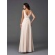 Charming Straps Sash/Ribbon/Belt Sleeveless Long Chiffon Bridesmaid Dresses