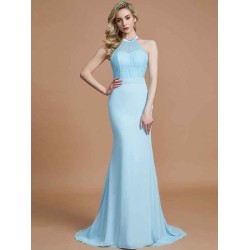 Mermaid Gorgeous Sleeveless Scoop Chiffon Bridesmaid Dresses