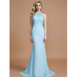 Mermaid Gorgeous Sleeveless Scoop Chiffon Bridesmaid Dresses
