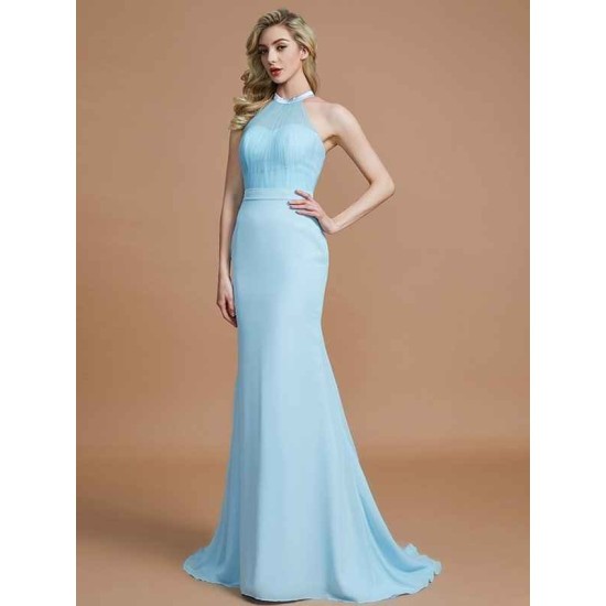 Mermaid Gorgeous Sleeveless Scoop Chiffon Bridesmaid Dresses
