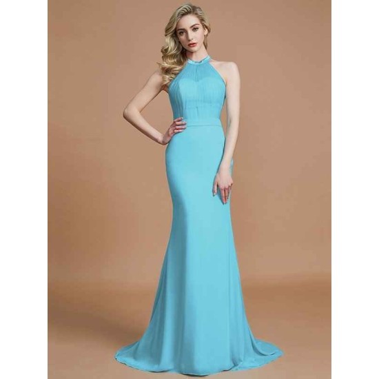 Mermaid Gorgeous Sleeveless Scoop Chiffon Bridesmaid Dresses