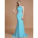 Mermaid Gorgeous Sleeveless Scoop Chiffon Bridesmaid Dresses