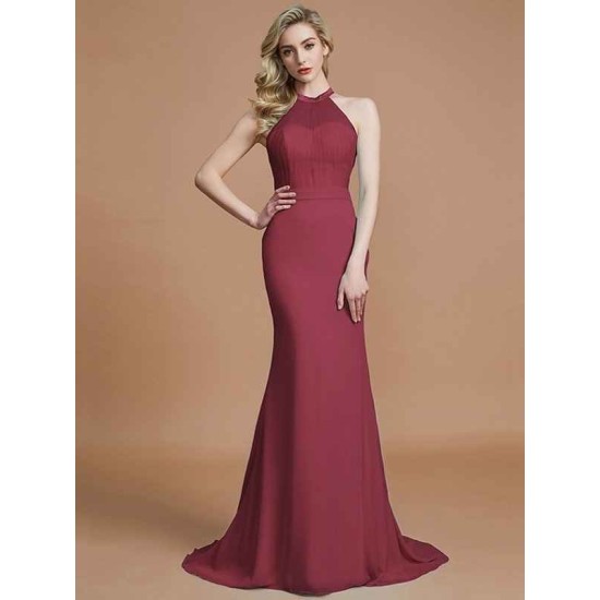 Mermaid Gorgeous Sleeveless Scoop Chiffon Bridesmaid Dresses