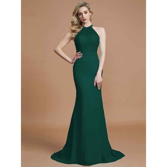 Mermaid Gorgeous Sleeveless Scoop Chiffon Bridesmaid Dresses