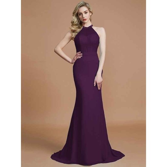 Mermaid Gorgeous Sleeveless Scoop Chiffon Bridesmaid Dresses