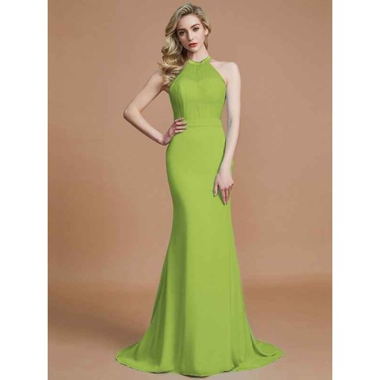 Mermaid Gorgeous Sleeveless Scoop Chiffon Bridesmaid Dresses