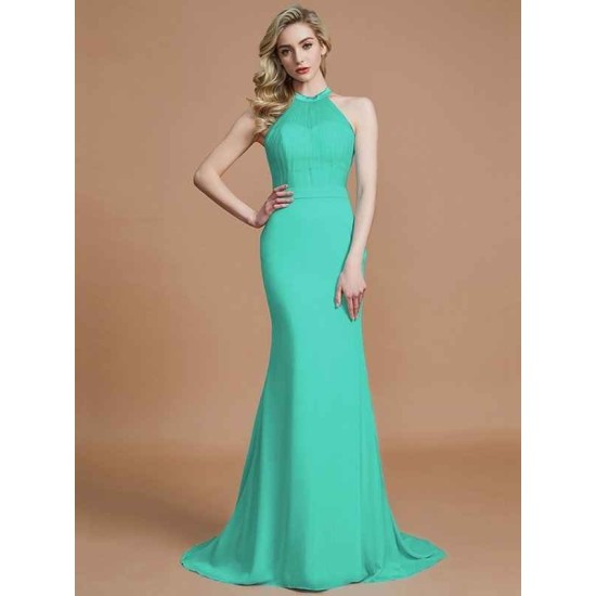 Mermaid Gorgeous Sleeveless Scoop Chiffon Bridesmaid Dresses