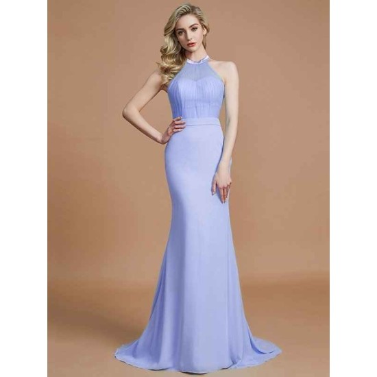 Mermaid Gorgeous Sleeveless Scoop Chiffon Bridesmaid Dresses