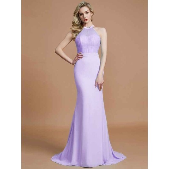 Mermaid Gorgeous Sleeveless Scoop Chiffon Bridesmaid Dresses