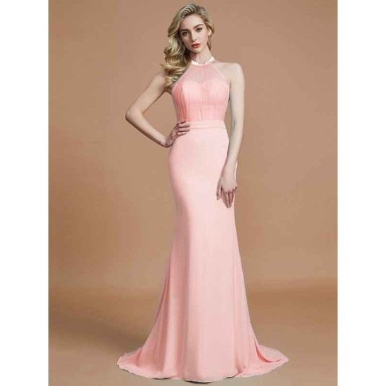 Mermaid Gorgeous Sleeveless Scoop Chiffon Bridesmaid Dresses