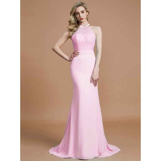 Mermaid Gorgeous Sleeveless Scoop Chiffon Bridesmaid Dresses