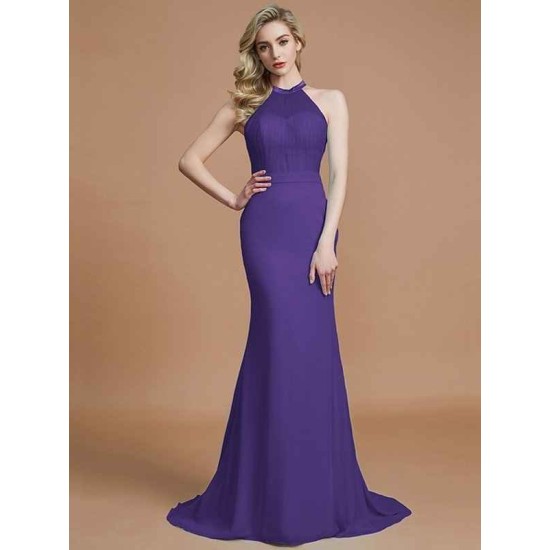 Mermaid Gorgeous Sleeveless Scoop Chiffon Bridesmaid Dresses