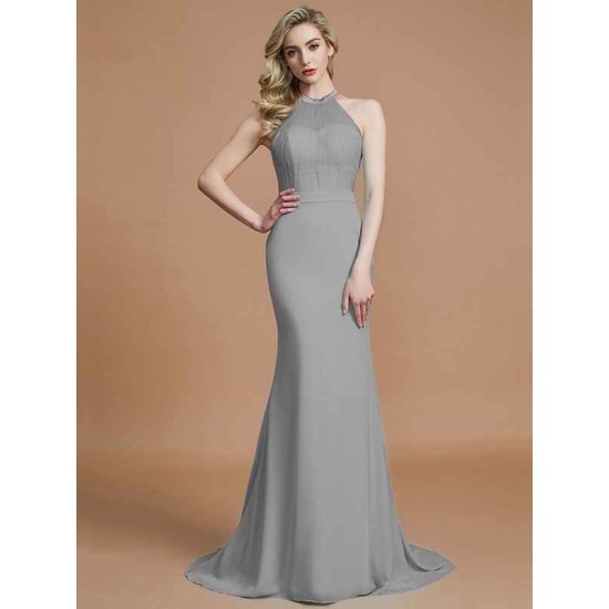 Mermaid Gorgeous Sleeveless Scoop Chiffon Bridesmaid Dresses