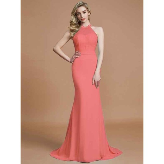 Mermaid Gorgeous Sleeveless Scoop Chiffon Bridesmaid Dresses