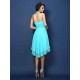 Charming Halter Pleats Sleeveless Short Chiffon Bridesmaid Dresses