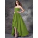 Gorgeous Sweetheart Ruffles Sleeveless High Low Chiffon Bridesmaid Dresses