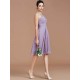 Charming Halter Sleeveless Ruched Short/Mini Chiffon Bridesmaid Dresses