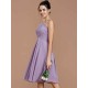 Charming Halter Sleeveless Ruched Short/Mini Chiffon Bridesmaid Dresses