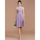Charming Halter Sleeveless Ruched Short/Mini Chiffon Bridesmaid Dresses