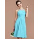 Charming Halter Sleeveless Ruched Short/Mini Chiffon Bridesmaid Dresses