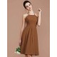 Charming Halter Sleeveless Ruched Short/Mini Chiffon Bridesmaid Dresses