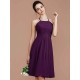 Charming Halter Sleeveless Ruched Short/Mini Chiffon Bridesmaid Dresses