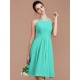 Charming Halter Sleeveless Ruched Short/Mini Chiffon Bridesmaid Dresses