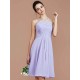 Charming Halter Sleeveless Ruched Short/Mini Chiffon Bridesmaid Dresses