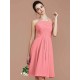Charming Halter Sleeveless Ruched Short/Mini Chiffon Bridesmaid Dresses
