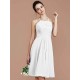 Charming Halter Sleeveless Ruched Short/Mini Chiffon Bridesmaid Dresses
