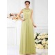 Modern Bateau Beading Sleeveless Long Chiffon Bridesmaid Dresses