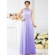 Modern Bateau Beading Sleeveless Long Chiffon Bridesmaid Dresses