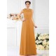 Modern Bateau Beading Sleeveless Long Chiffon Bridesmaid Dresses