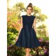 Charming High Neck Bowknot Sleeveless Short Satin Bridesmaid Dresses